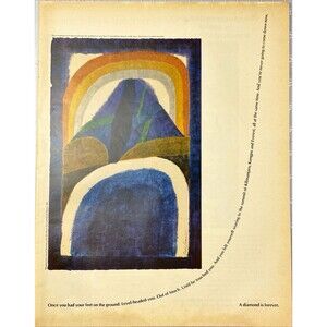 De Beers "A Diamond is Forever" Painting by Carol Summers" Vintage Print Ad 1970